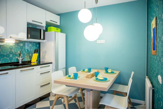 cocina en tonos azules