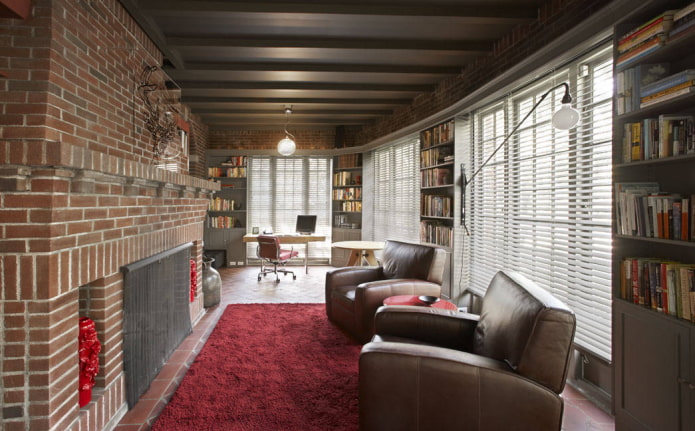 Lamas horizontales en el estilo loft