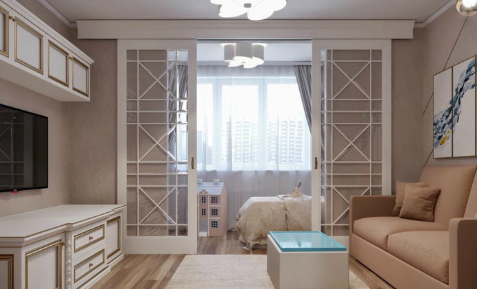 diseño de interiores de una habitación infantil y sala de estar combinadas