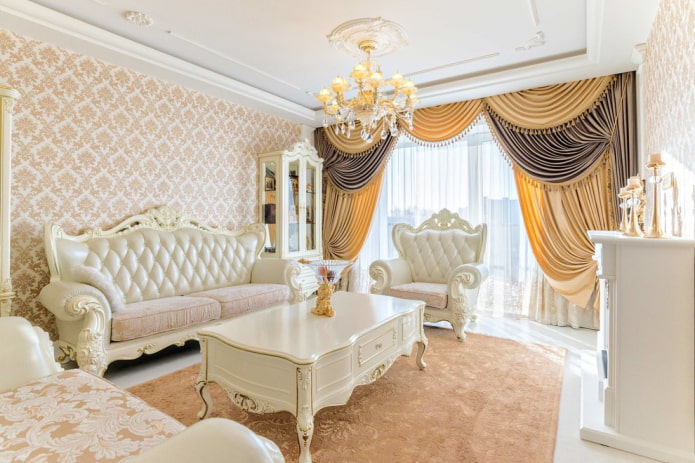 Cortinas y decoración para el salón de estilo clásico