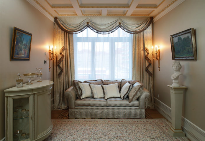 Cortinas y decoración para el salón de estilo clásico