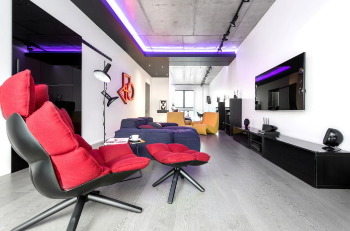 Interior de recibidor con detalles brillantes