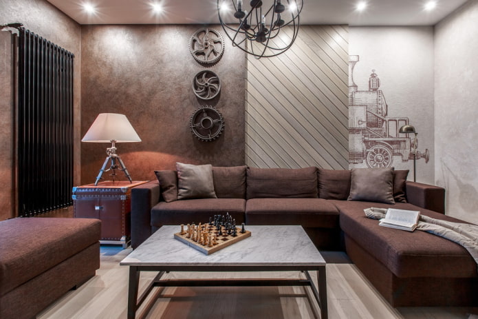 Decoración de salón estilo loft