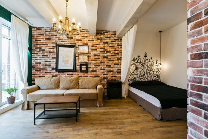 Sala de estar con cama