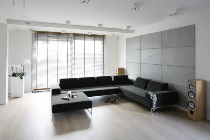 Decoración de salón minimalista