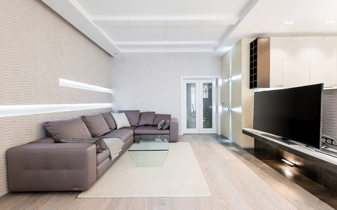 decoración de salón de estilo minimalista