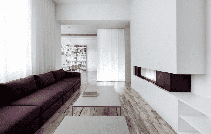 Diseño de interiores de salas de estar de estilo minimalista
