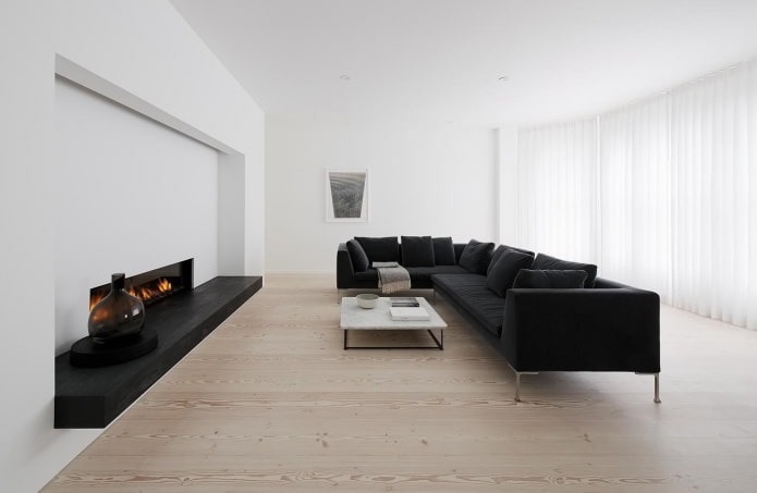 Decoración de salón minimalista