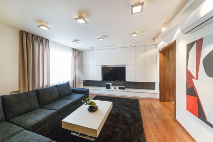 Decoración e iluminación en el salón de estilo minimalista