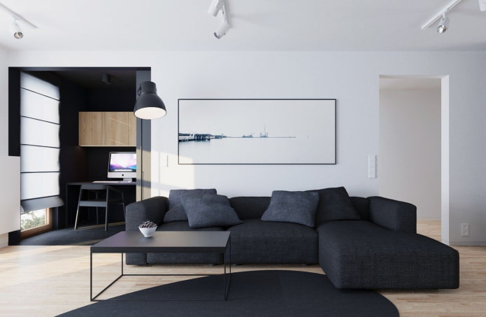 muebles de sala de estar en estilo minimalista