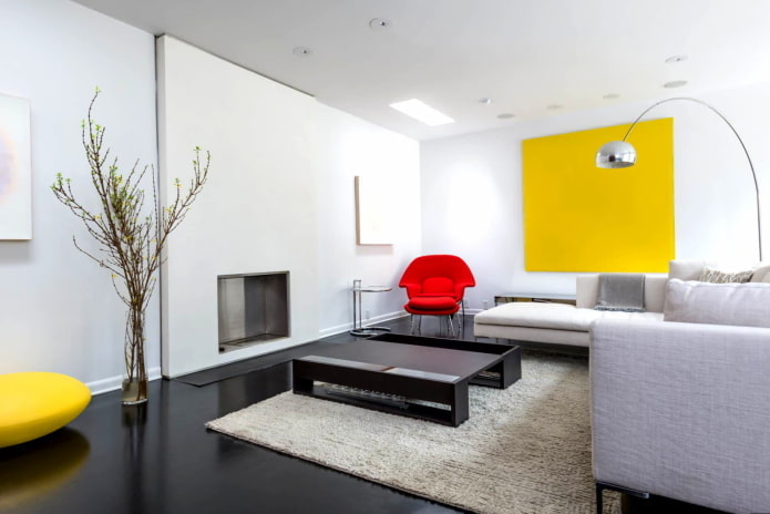 Diseño de interiores de salas de estar de estilo minimalista