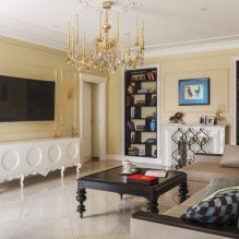 Diseño de sala de estar en colores claros: elegir estilo, color, decoración, muebles y cortinas-6