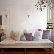 Diseño de sala de estar en colores claros: elegir estilo, color, acabado, muebles y cortinas-4