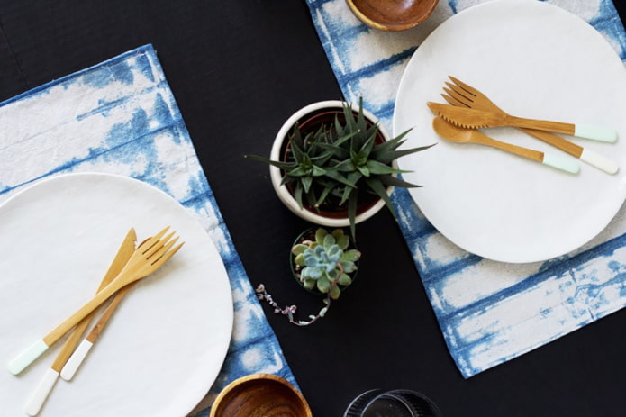 Servilletas con técnica shibori