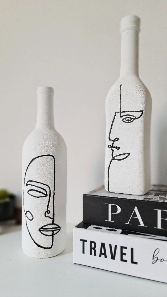 Pintura sobre botellas