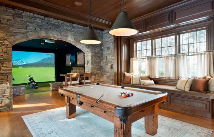 interior de una sala de billar en una casa 