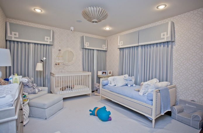interior Habitación infantil azul grisácea
