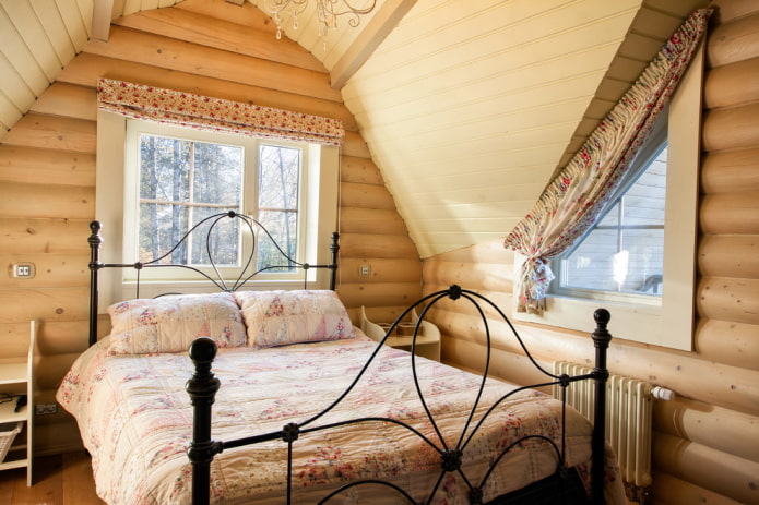 diseño interior de casa de troncos