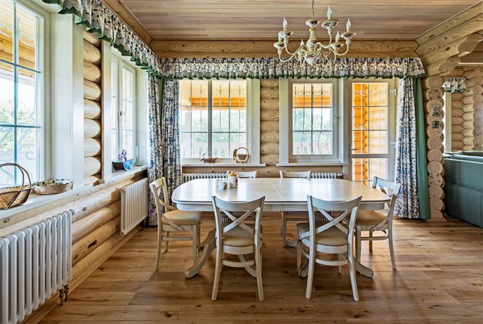 interior decor of a log house