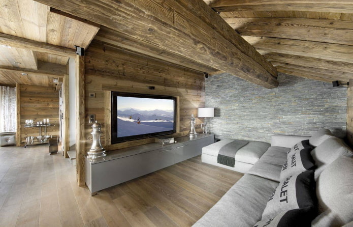 Casa de troncos estilo chalet