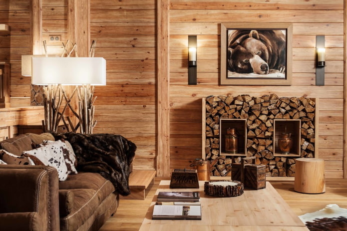 Casa de troncos estilo chalet
