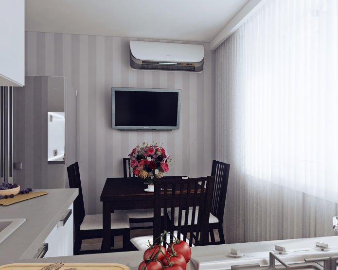 Cocina en un apartamento de dos habitaciones de 50 metros
