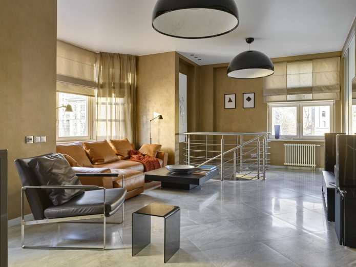 Decoración del salón en el interior de la casa