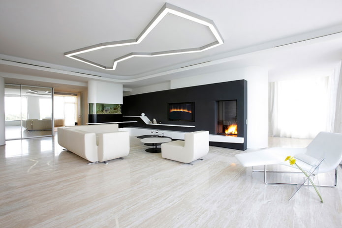 sala de estar minimalista en el interior de la casa
