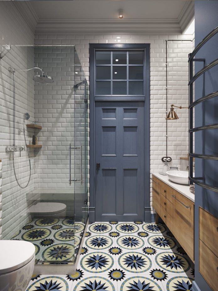 Baño en el proyecto de diseño de un apartamento de 100 m².