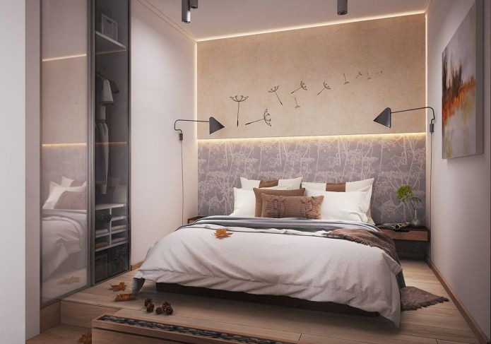 Dormitorio en un apartamento de 40 m².