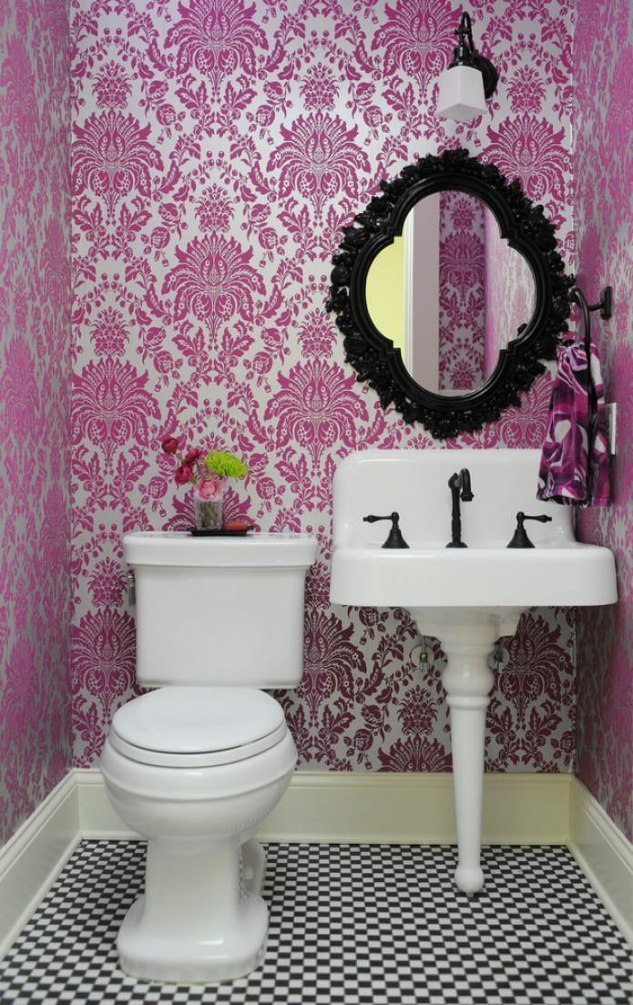 papel pintado rosa y plateado