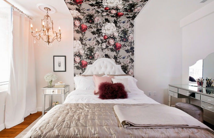  Papel pintado con un hermoso estampado floral