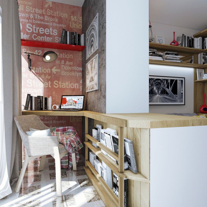 Balcón en un estudio compacto de 18 m².