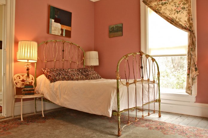 dormitorio color melocotón