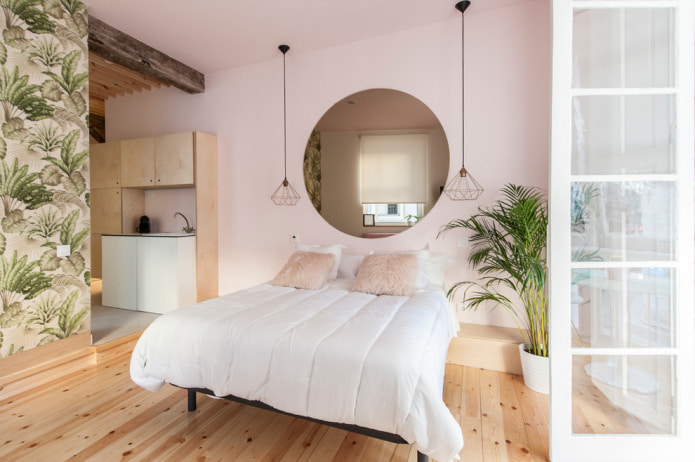 Dormitorio compacto de estilo ecológico moderno