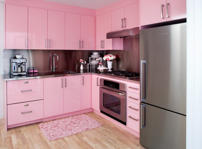 soft pink kitchen