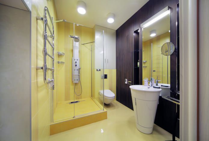 Interior de baño con cabina de ducha de estilo moderno