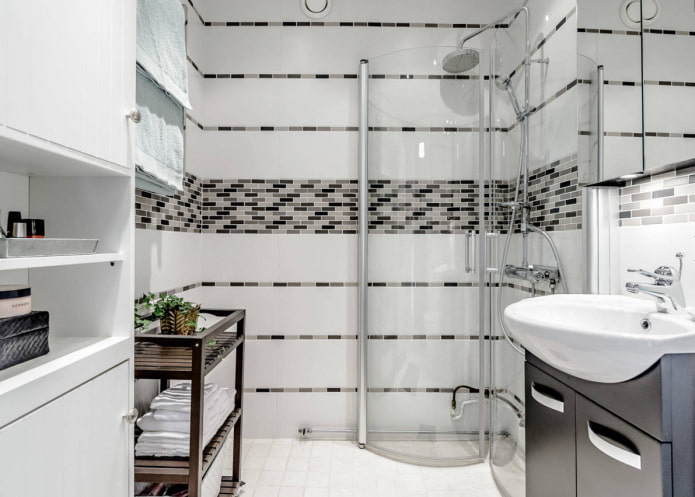 Diseño de un baño pequeño con cabina de ducha de estilo moderno