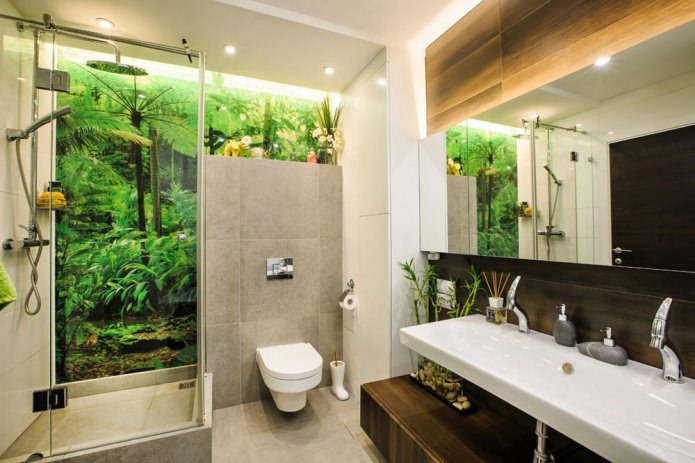 Estilo ecológico en un baño moderno