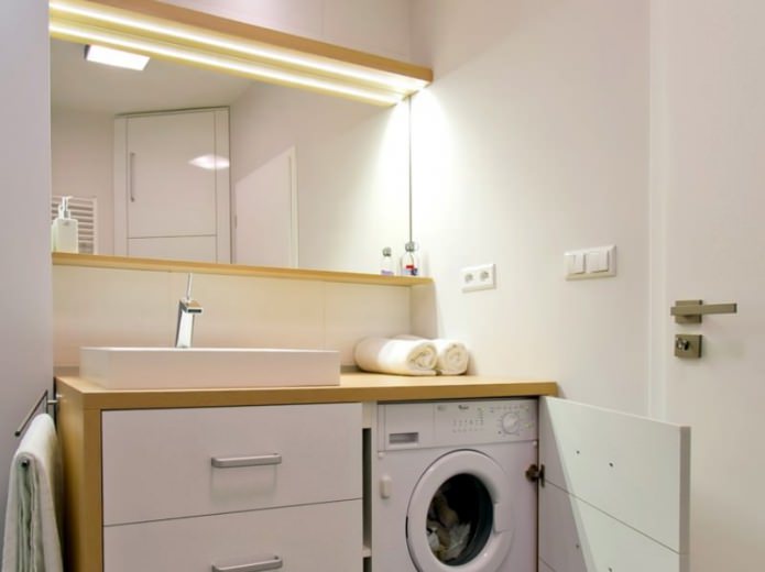 lavadora en un baño de estilo moderno