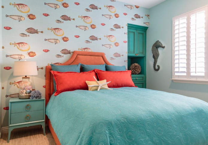 dormitorio de estilo marino