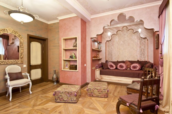 decoración de sala de estar en estilo italiano