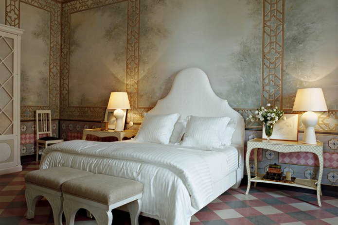 Interior de dormitorio italiano