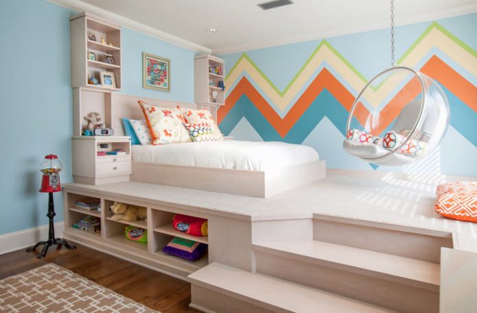 silla transparente en una habitación infantil