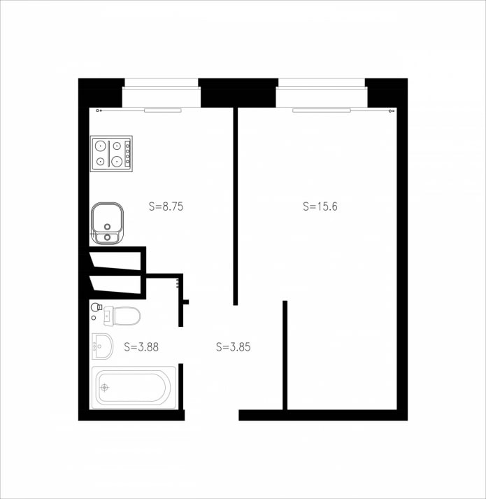 Apartamento de una habitación