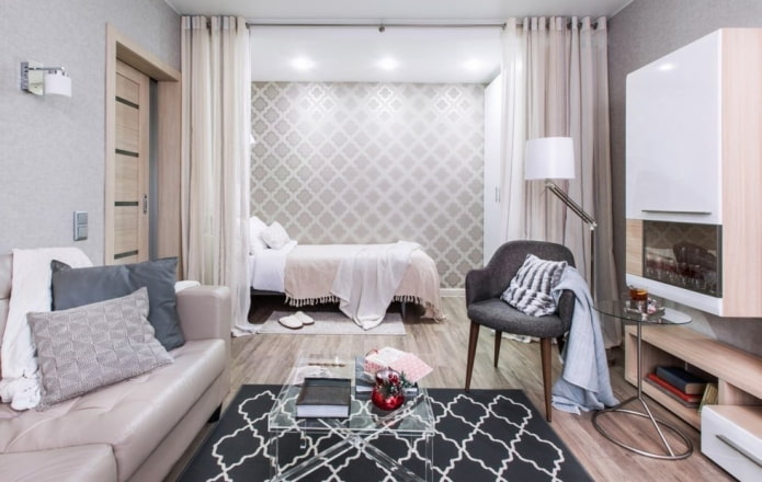 Sala de estar y dormitorio