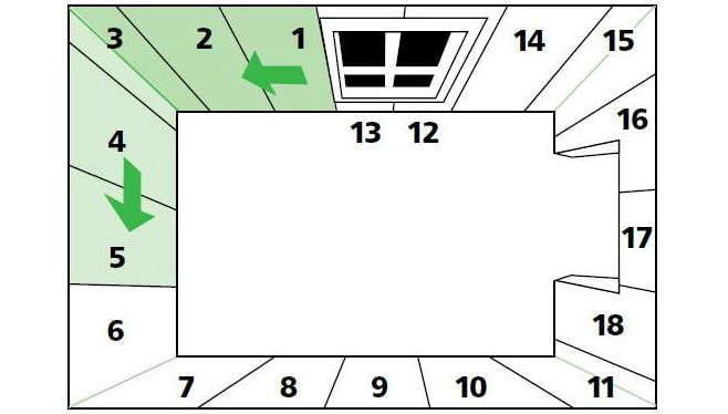 wallpapering diagram and marked