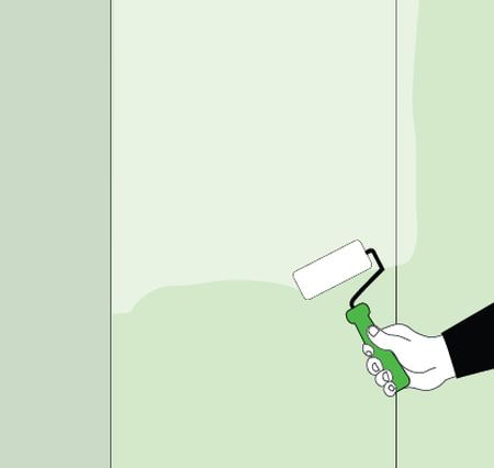 Aplicación de pegamento a la pared