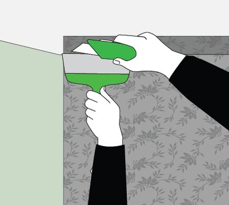 cortar papel pintado en el techo