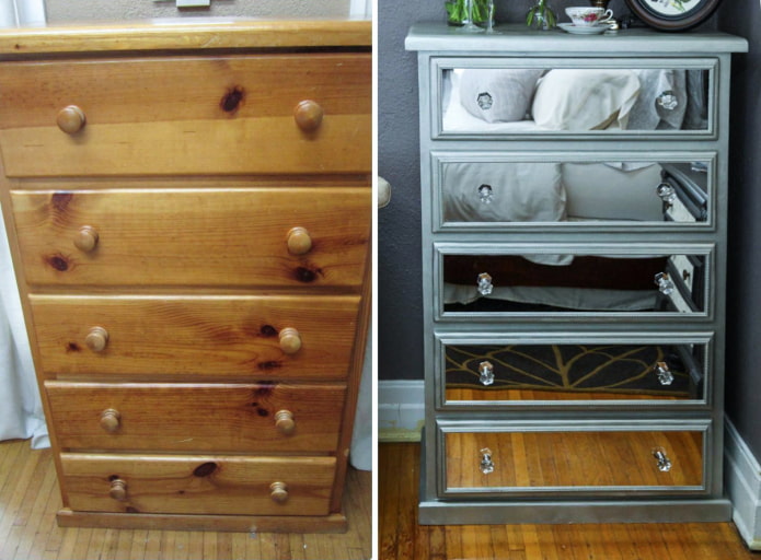 Decorar una cómoda con espejos